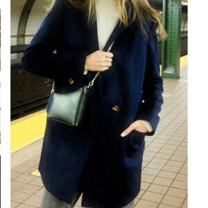 Serrano Blue Wool Coat - Medium